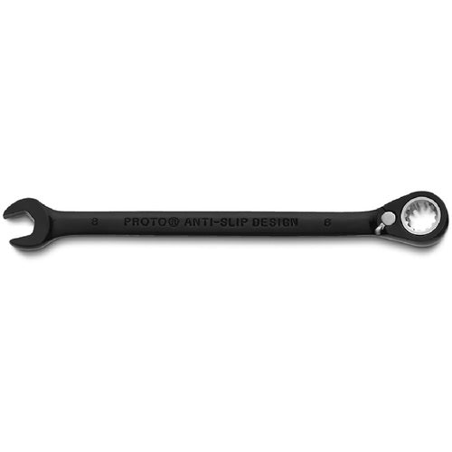Proto Black Chrome Combination Reversible Ratcheting Wrench 8 mm - Spline - Apex Tool & Supply