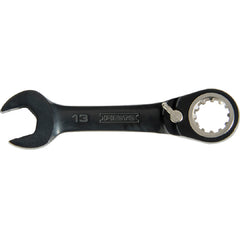 Proto Black Chrome Combination Stubby Reversible Ratcheting Wrench 8 mm - Spline - Apex Tool & Supply