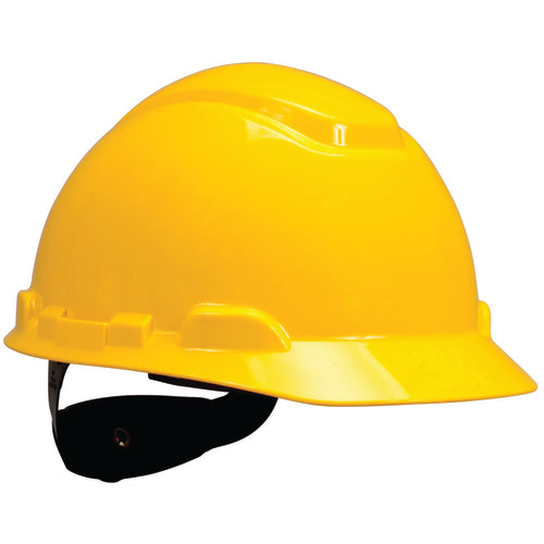 ‎3M Hard Hat with Uvicator H-702R-UV Yellow 4-Point Ratchet Suspension - Apex Tool & Supply