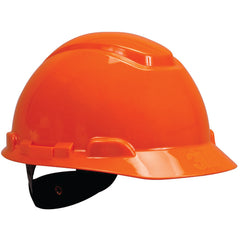 ‎3M Hard Hat with Uvicator H-706R-UV Orange 4-Point Ratchet Suspension - Apex Tool & Supply