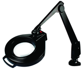 28" Arm 1.75X LED Mag Ben Bench Clamp, Floating Arm Circline - Apex Tool & Supply