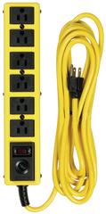 6 Outlet - Black/Yellow - Surge Protector/Circuit Breaker - Apex Tool & Supply