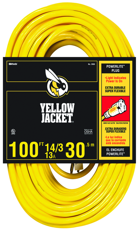 Extension Cord - 100' Heavy Duty 1-Outlet (Powerlite) - Apex Tool & Supply