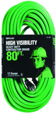 80' Ext. Cord Extra HD 1-Outlet- Neon High Visibility - Apex Tool & Supply