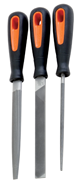 3 Pc. 8" 2nd Cut Engineering File Set - Ergo Handles - Apex Tool & Supply