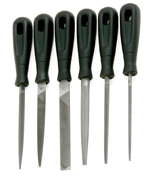 6 Pc. 4" Smooth Engineering File Set - Plastic Handles - Apex Tool & Supply