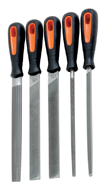 5 Pc. 8" Bastard Engineering File Set - Ergo Handles - Apex Tool & Supply