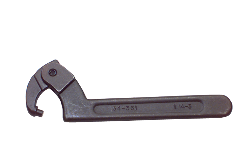 2 to 4-3/4'' Dia. Capacity - 10-1/2'' OAL - Adjustable Pin Spanner Wrench - Apex Tool & Supply