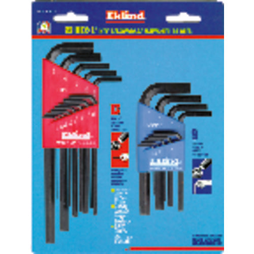 22 Pieces-0.050″-3/8″ & 1.5-10 mm Long & Short Arm Style - Hex Key Set - Apex Tool & Supply