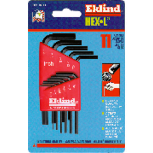 11 Pieces-0.050″-1/4″ Long Arm Style - Hex Key Set - Apex Tool & Supply