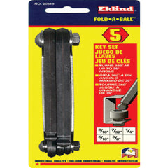 5 Pieces-3/16″-3/8″ Fold Up Style - Ball End Hex Key Set - Apex Tool & Supply