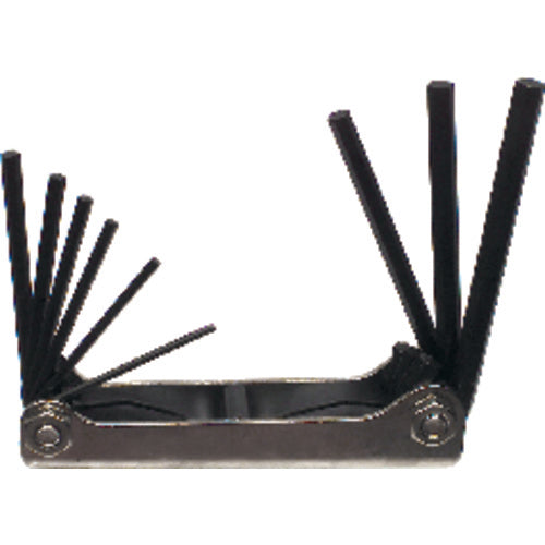 9 Pieces-5/64″-1/4″ Fold Up Style-4 1/4″ Arm-Hex Key Set - Apex Tool & Supply