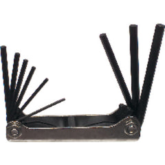 9 Pieces-5/64″-1/4″ Fold Up Style-4 1/4″ Arm-Hex Key Set - Apex Tool & Supply