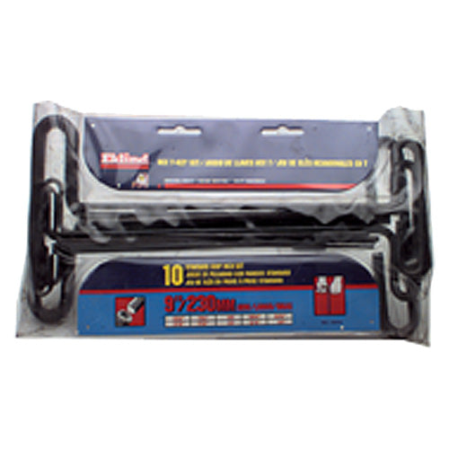 10 Pieces-3/32″-3/8″ T-Handle Style-9″ Arm-Hex Key Set with Plain Grip - Apex Tool & Supply