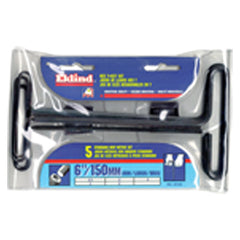5 Pieces-2.5 mm-6 mm T-Handle Style-6″ Arm-Hex Key Set with Plain Grip - Apex Tool & Supply