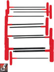 11 Piece - 5/64 - 3/8" T-Handle Style - Ball End Hex Key Set with Cushion Grip - Apex Tool & Supply