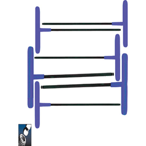 6 Pieces-2.0-6 mm T-Handle Style - Ball End Hex Key Set with Cushion Grip - Apex Tool & Supply