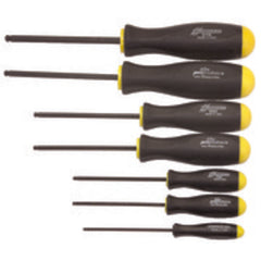 6 Pieces-1.5-5 mm Screwdriver Style - Ball End Hex Driver Set with Ergo Handles - Apex Tool & Supply