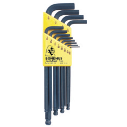 12 Pieces-0.050″-5/16″ Long Arm Style - Ball End Hex Key Set - Apex Tool & Supply
