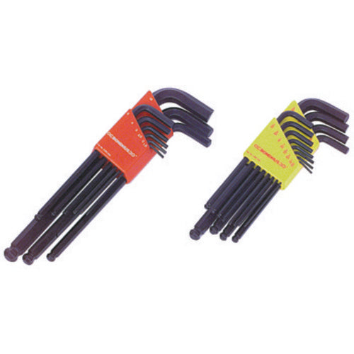 9 Pieces-1.5 mm-10 mm Long Arm Style - Ball End Hex Key Set - Apex Tool & Supply