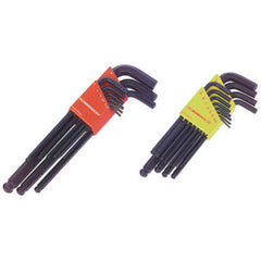 9 Pieces-1.5 mm-10 mm Long Arm Style - Ball End Hex Key Set - Apex Tool & Supply