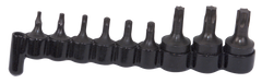 9 Piece - #26550 - 1/4 & 3/8'' Drive - Includes: T10; T15; T20; T25; T27; T30; T40; T45; T50 - Socket Drive Torx Bit SEt - Apex Tool & Supply