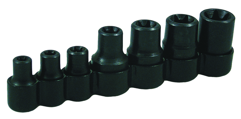 7 Piece - E-6; E-7; E-8; E-10; E-12; E-14 & E-16 - Torx Socket Sets For External Bolts - Apex Tool & Supply