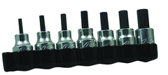 7 Piece - 1/8; 5/32;  3/16; 7/32; 1/4; 5/16 & 3/8" - 3/8" Square Drive - Hex Bit Set - Apex Tool & Supply