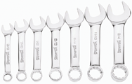 Snap-On/Williams Combination Wrench Set -- 7 Pieces; Chrome 12-Point; Set Includes: 3/8; 7/16; 1/2; 9/16; 5/8; 11/16; 3/4" - Apex Tool & Supply