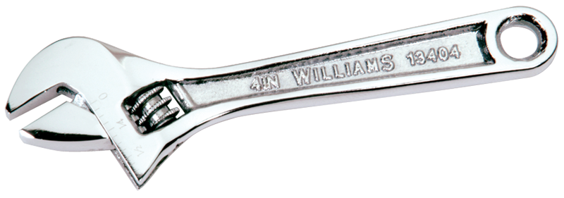 1-5/16'' Opening - 10'' OAL - Chrome Plated Adjustable Wrench - Apex Tool & Supply