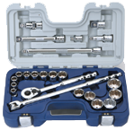 23 Piece - 1/2" Drive - 12 Point - Combination Kit - Apex Tool & Supply