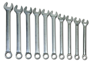 Snap-On/Williams Fractional Combination Wrench Set -- 10 Pieces; 12PT Satin Chrome; Includes Sizes: 1-5/16; 1-3/8; 1-7/16; 1-1/2; 1-5/8; 1-11/16; 1-3/4; 1-13/16; 1-7/8; 2" - Apex Tool & Supply