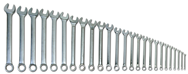 Snap-On/Williams Fractional Combination Wrench Set -- 26 Pieces; 12PT Chrome Plated - Apex Tool & Supply