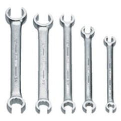 Snap-On/Williams Flare Nut Wrench Set -- 5 Pieces; 6PT Satin Chrome; Includes Sizes: 3/8 x 7/16; 1/2 x 9/16; 5/8 x 11/16; 3/4 x 1; 7/8 x 1-1/8" - Apex Tool & Supply
