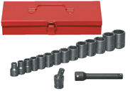 14 Piece - #9907875 - 3/8 to 1-1/4" - 1/2" Drive - 6 Point - Impact Socket Set - Apex Tool & Supply