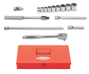 15 Piece - #9328076 - 3/8 to 7/8" - 3/8" Drive - 6 Point - Socket Set - Apex Tool & Supply