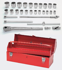 29 Piece - #9328243 - 7/8 to 2-3/8'' - 3/4" Drive - 12 Point - Socket Set - Apex Tool & Supply