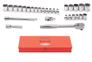 29 Piece - #9328137 - 1/4 to 7/8" & 6 to 19mm - 3/8" Drive- 6 & 12 Point - Socket Set - Apex Tool & Supply
