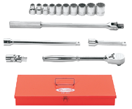 15 Piece - #9328151 - 7/16 to 1" - 1/2" Drive - 12 Point - Socket Set - Apex Tool & Supply