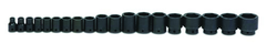 19 Piece - 1/2" Drive - 6 Point- Shallow Impact Socket Set on Clip Rail SAE - Apex Tool & Supply