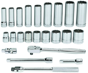 23 Piece - 3/8" Drive - 12 Point - Combination Kit - Apex Tool & Supply