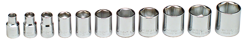 11 Piece - #312 - 1/4 to 7/8" - 3/8'' Drive - 6 Point - Socket Set - Apex Tool & Supply