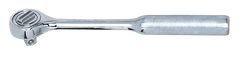 7" OAL - 3/8'' Drive - Round Head - Reversible Ratchet - Knurled Handle - Apex Tool & Supply