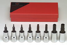 8 Piece - 2; 2.5; 3; 4; 5; 6; 8; 10mm - 3/8" Drive - Metric Hex Bit Set - Apex Tool & Supply