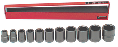11 Piece - #411 - 7/16 to 1-1/16" - 1/2'' Drive - 6 Point - Impact Socket Set - Apex Tool & Supply