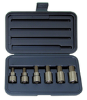 6 Piece - 6; 8; 10; 12; 14; 17mm - 1/2" Drive - Metric Hex Bit Set - Apex Tool & Supply