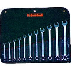 Wright Tool Fractional Combination Wrench Set -- 11 Pieces; 12PT Chrome Plated; Includes Sizes: 3/8; 7/16; 1/2; 9/16; 5/8; 11/16; 3/4; 13/16; 7/8; 15/16; 1"; Grip Feature - Apex Tool & Supply