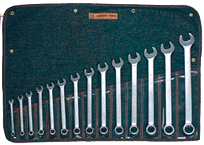 Wright Tool Fractional Combination Wrench Set -- 14 Pieces; 12PT Chrome Plated; Includes Sizes: 3/8; 7/16; 1/2; 9/16; 5/8; 11/16; 3/4; 13/16; 7/8; 15/16; 1; 1-1/16; 1-1/8; 1-1/4"; Grip Feature - Apex Tool & Supply