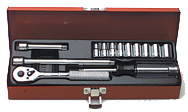 13 Piece - #A21 - 3/16 to 1/2" - 1/4'' Drive - 6 Point - Socket Set - Apex Tool & Supply