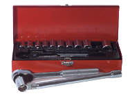 14 Piece - 10 to 24mm - 1/2" Drive - 12 Point - Metric Socket Set - Apex Tool & Supply